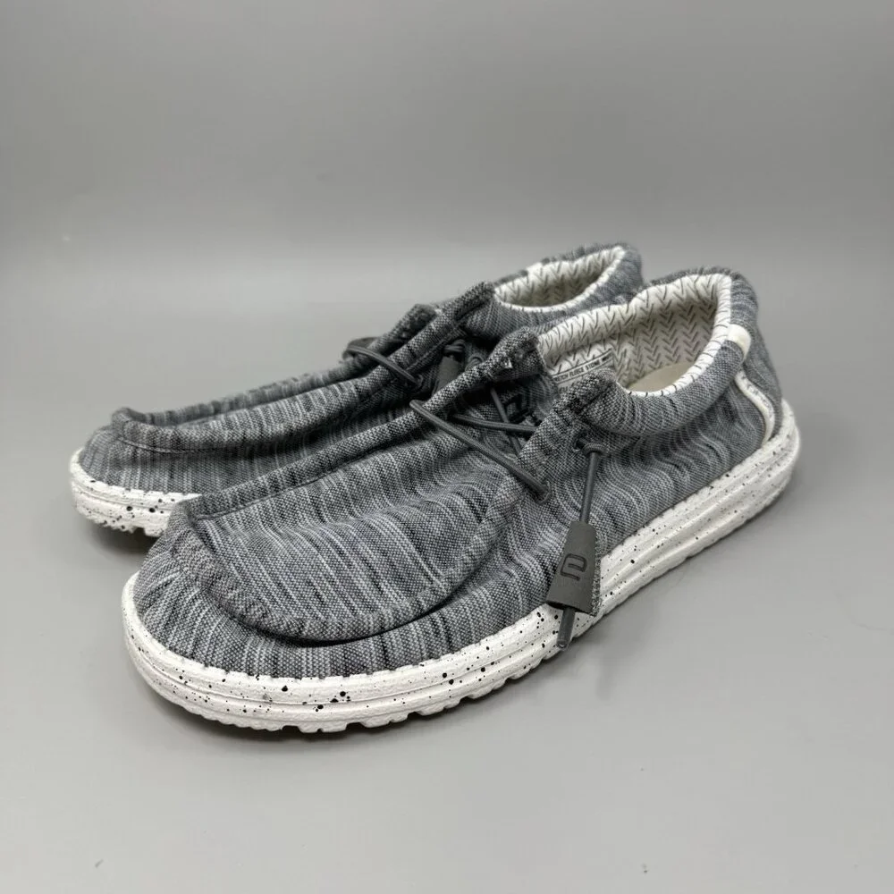 Hey Dude Wally Stretch Fleece Slip-On Shoes, Gray Men's Size 8